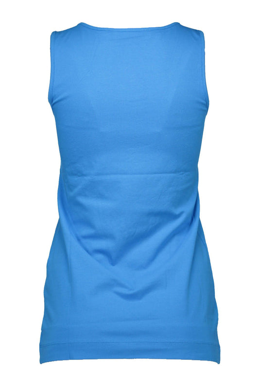 Blue Cotton Women T-Shirt