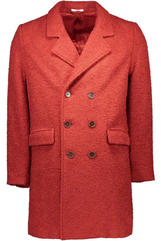 Red Polyester Men Jacket