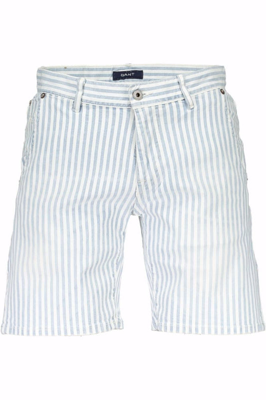 Light Blue Cotton Men Bermuda Pant