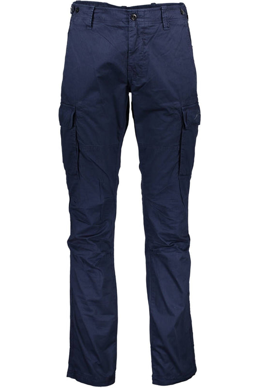 Blue Cotton Men Pant