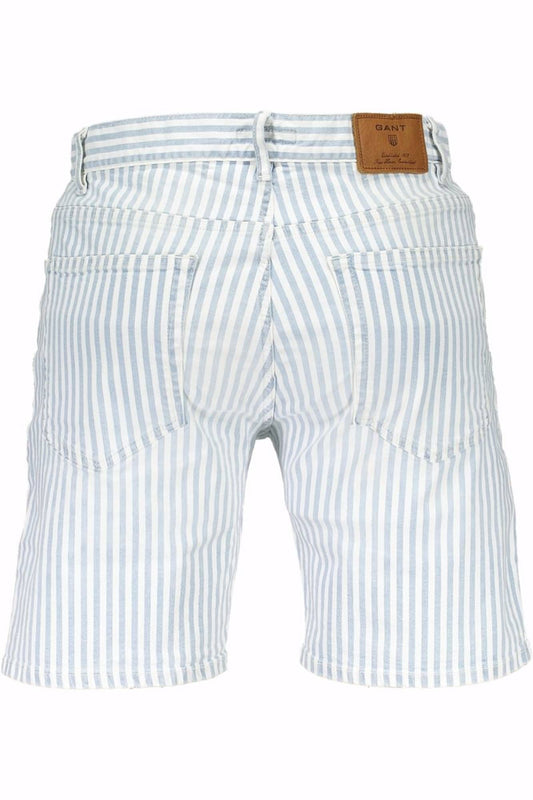 Light Blue Cotton Men Bermuda Pant