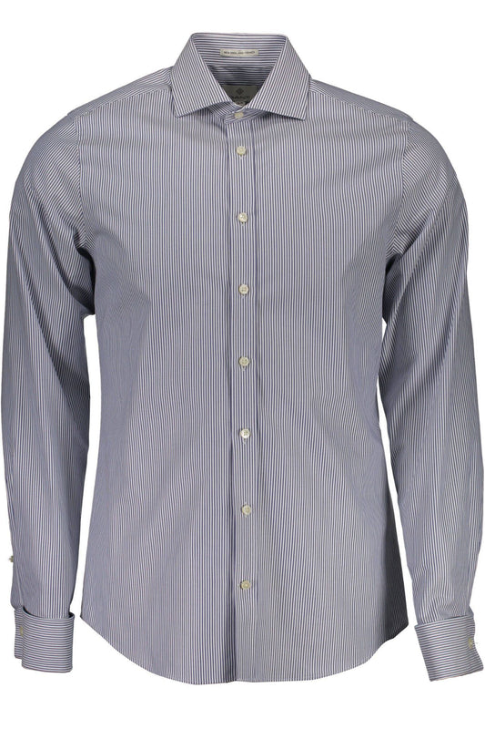 Blue Cotton Men Shirt