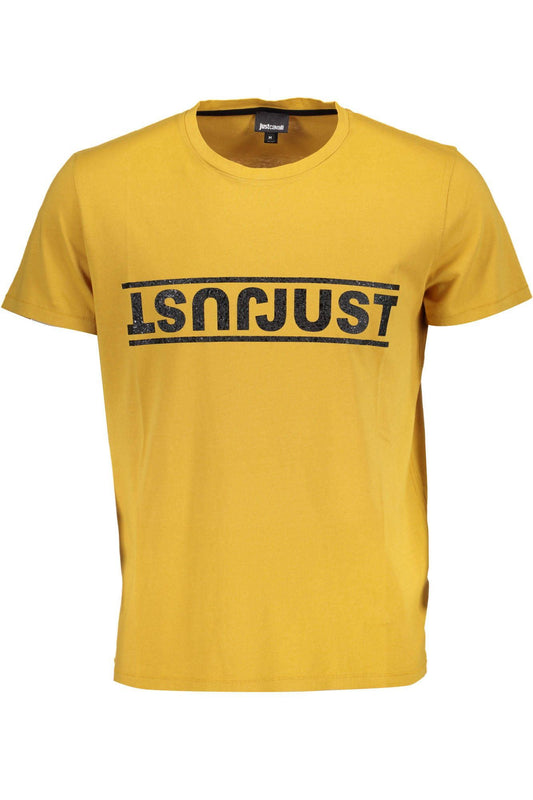 Yellow Cotton Men T-Shirt