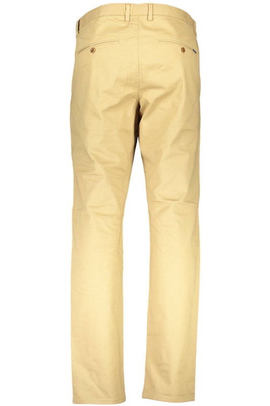Brown Cotton Men Trouser