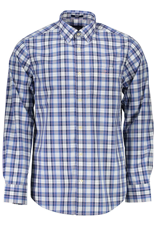 Blue Cotton Men Shirt