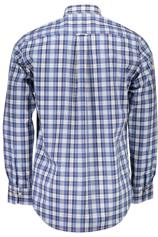 Blue Cotton Men Shirt