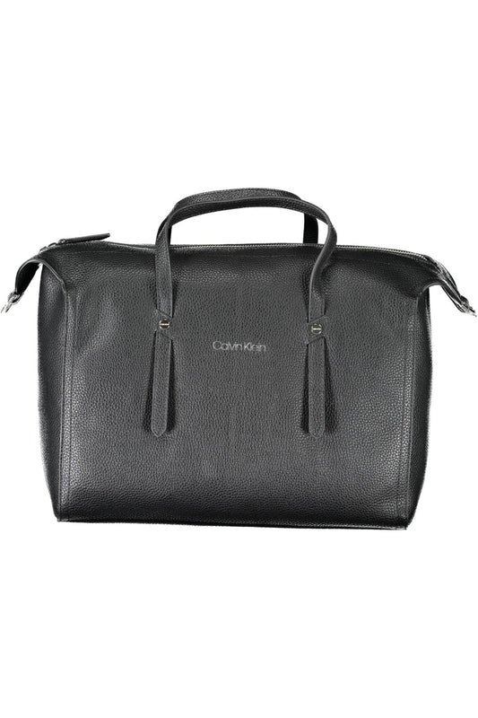 Black Polyurethane Women Handbag