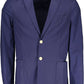 Blue Cotton Men Jacket