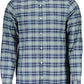 Blue Cotton Men Shirt