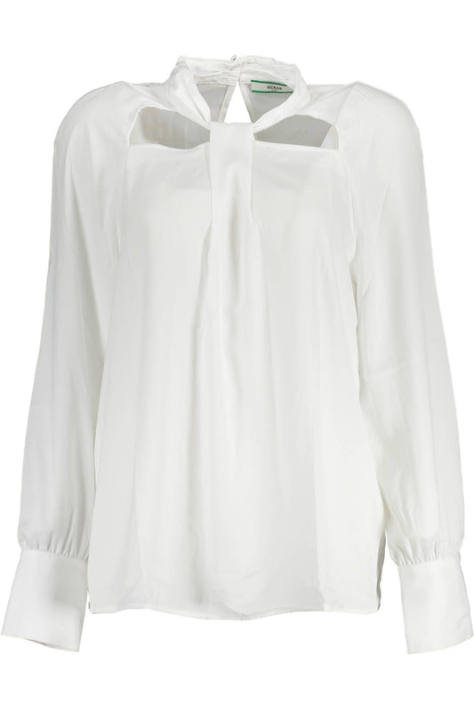 White Polyester Women Shirt
