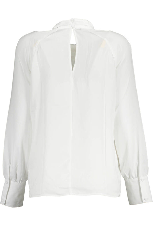 White Polyester Women Shirt