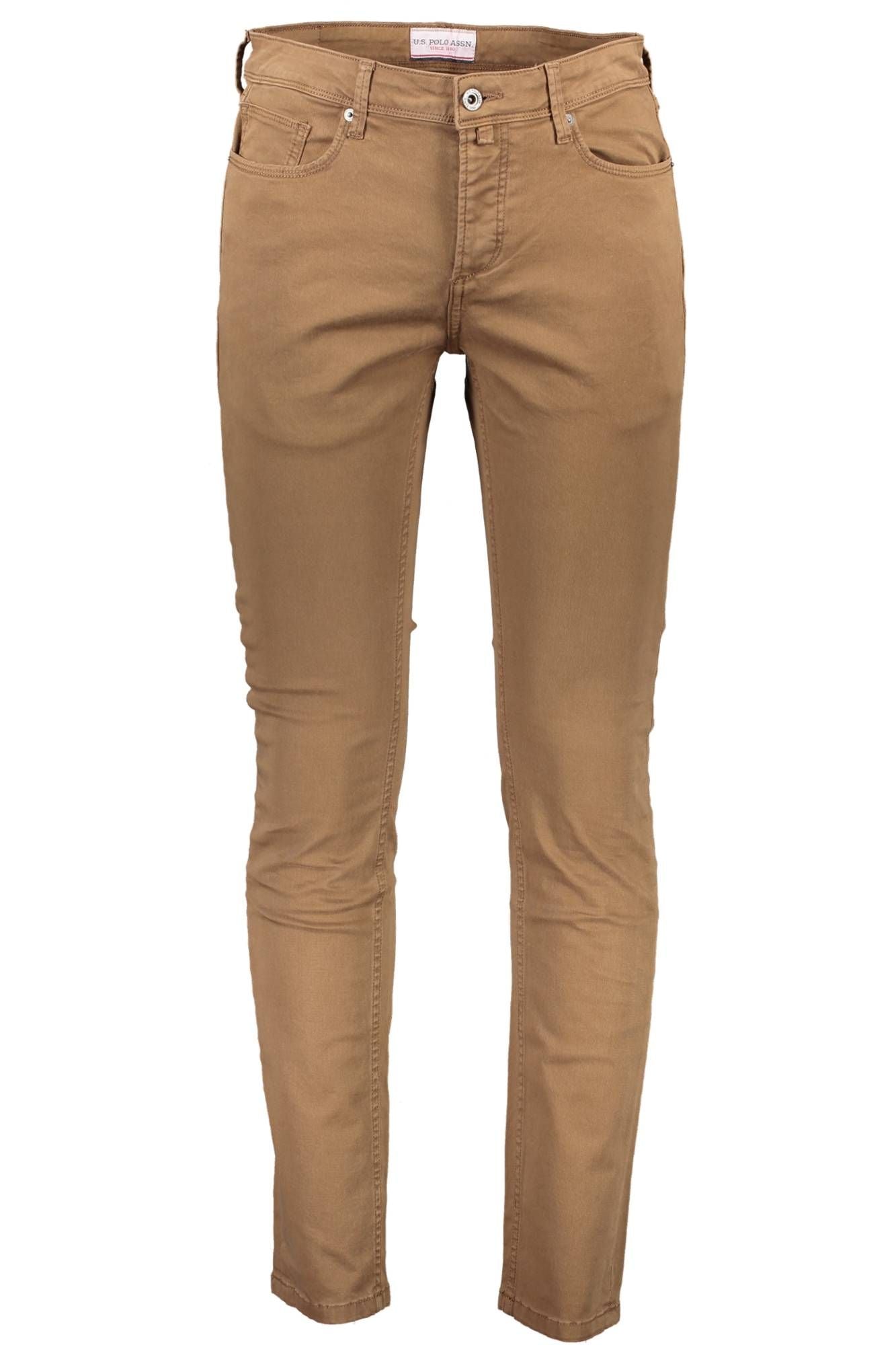 Brown Cotton Men Trouser