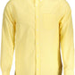 Yellow Cotton Men Shirt