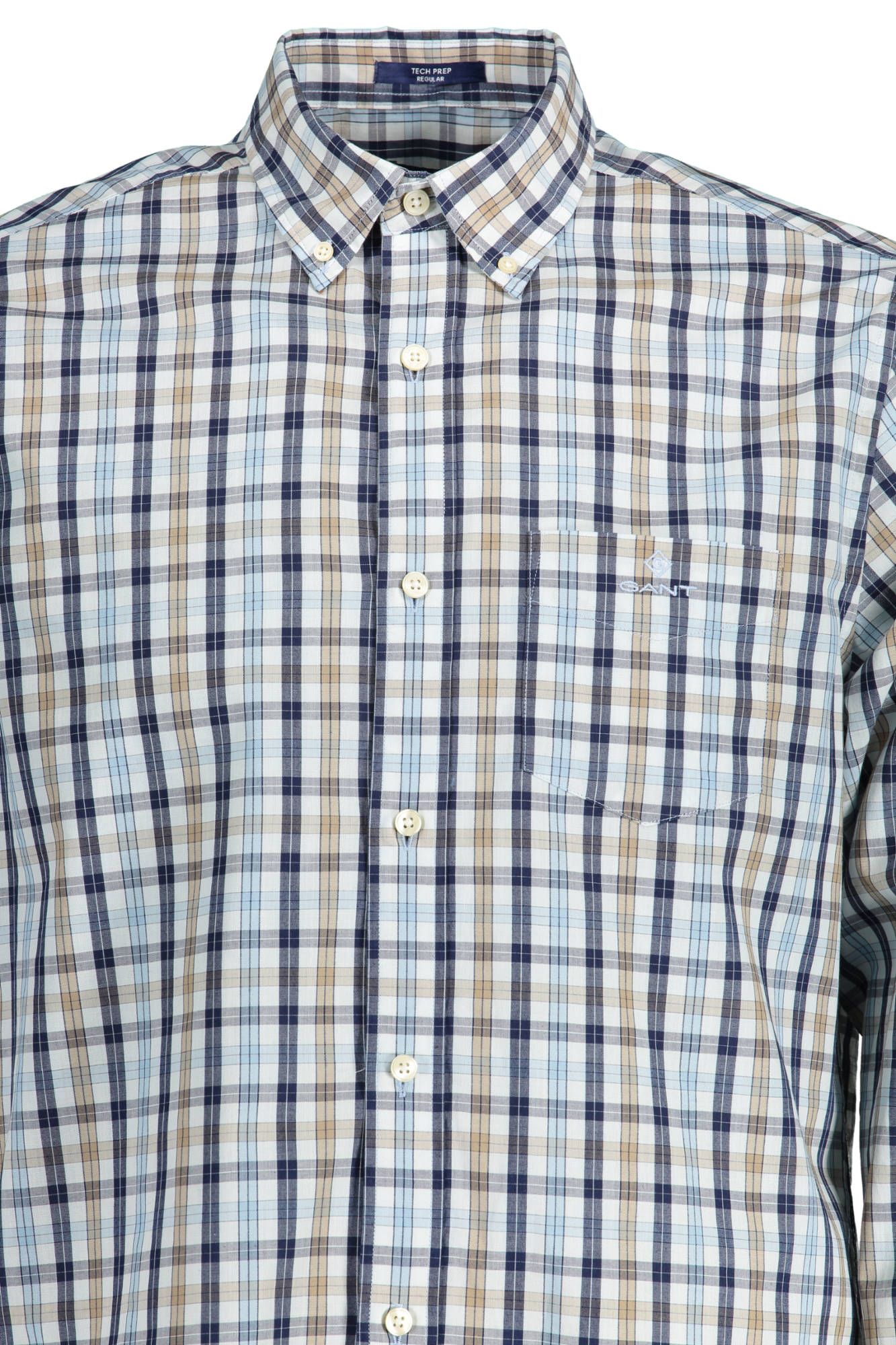 Beige Cotton Men Shirt