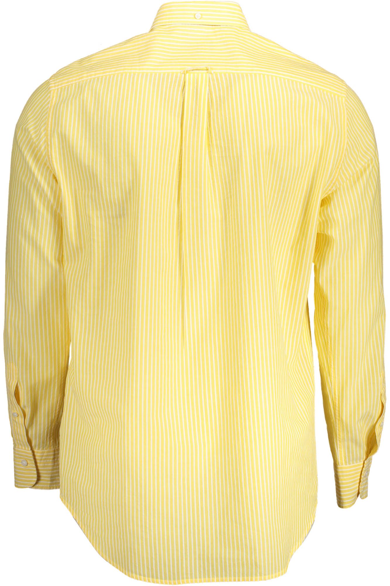 Yellow Cotton Men Shirt