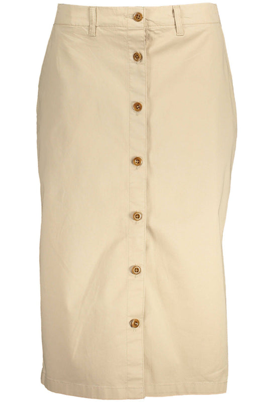 Beige Cotton Women Skirt