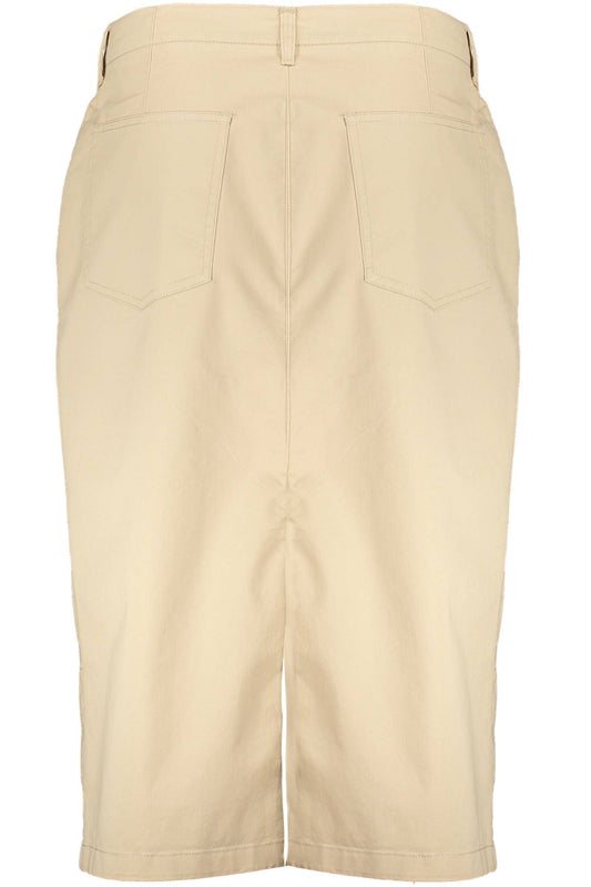 Beige Cotton Women Skirt