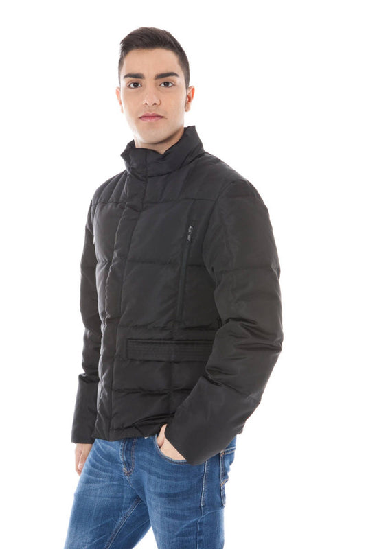 Black Polyester Men Jacket