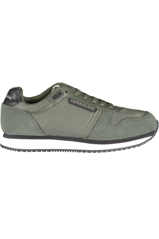 Green Polyester Men Sneaker