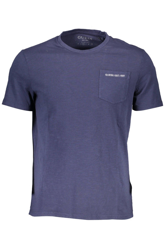 Blue Cotton Men T-Shirt