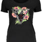 Black Cotton Women T-Shirt