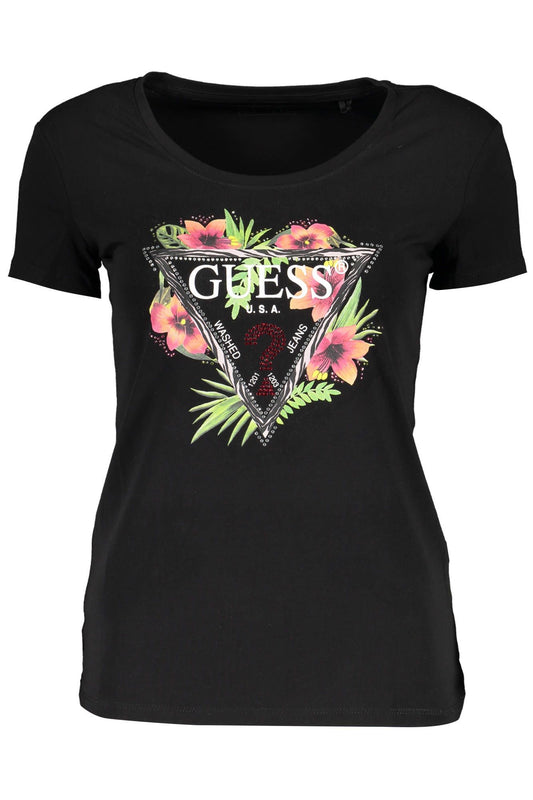 Black Cotton Women T-Shirt