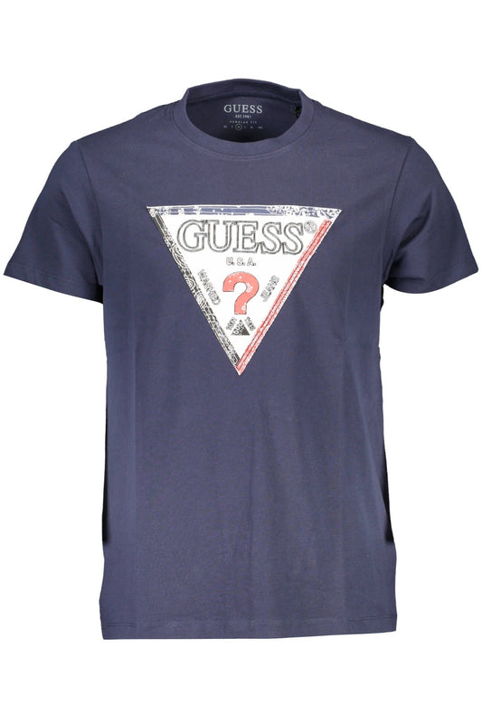 Blue Cotton Men T-Shirt