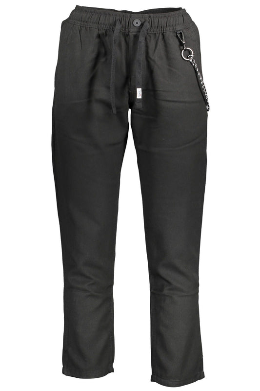 Black Polyester Men Trouser