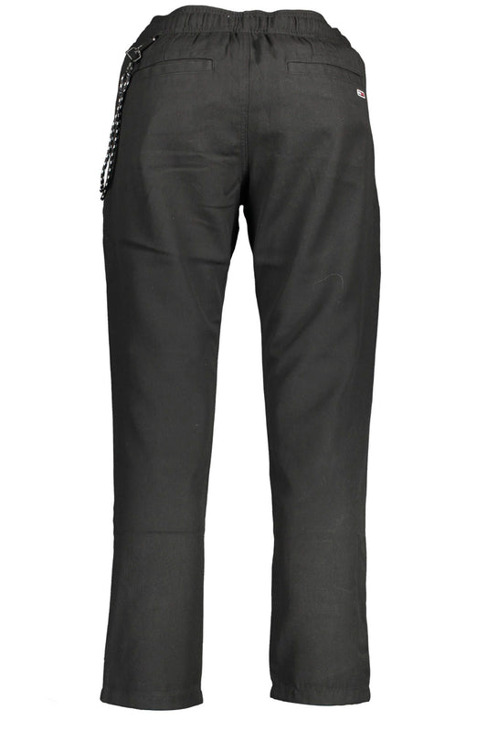 Black Polyester Men Trouser