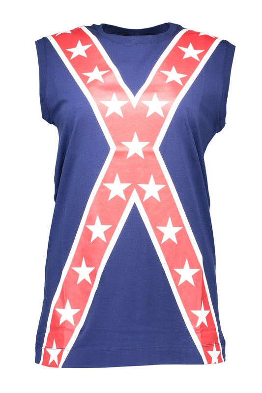 Blue Cotton Women Top