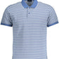 Blue Cotton Men Polo Shirt