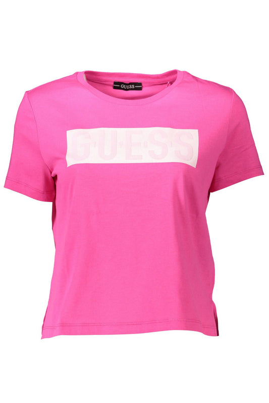 Pink Cotton Women T-Shirt