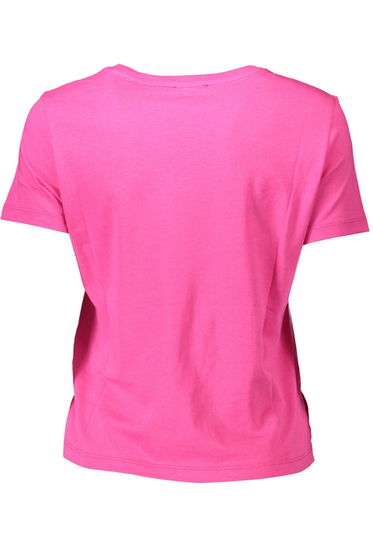 Pink Cotton Women T-Shirt