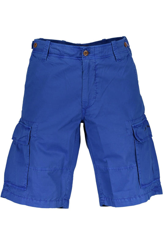 Blue Cotton Men Bermuda