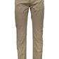 Beige Cotton Men Trouser