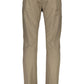 Beige Cotton Men Trouser