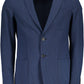 Blue Cotton Men Jacket