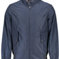 Blue Polyester Men Jacket