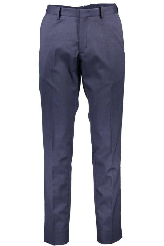 Blue Polyester Men Trouser