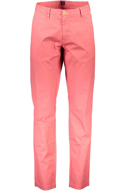 Red Cotton Men Trouser