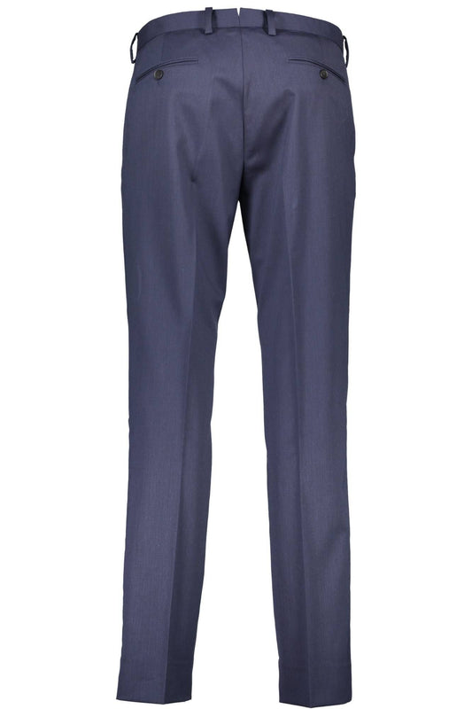 Blue Polyester Men Trouser