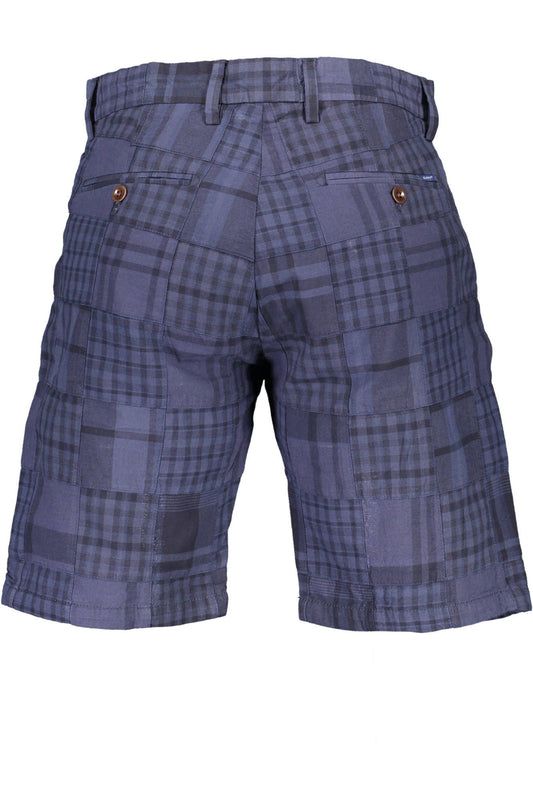 Blue Cotton Men Bermuda Pant