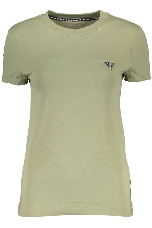 Green Cotton Women T-Shirt