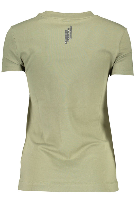 Green Cotton Women T-Shirt