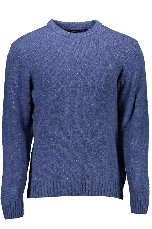 Blue Wool Men Sweater