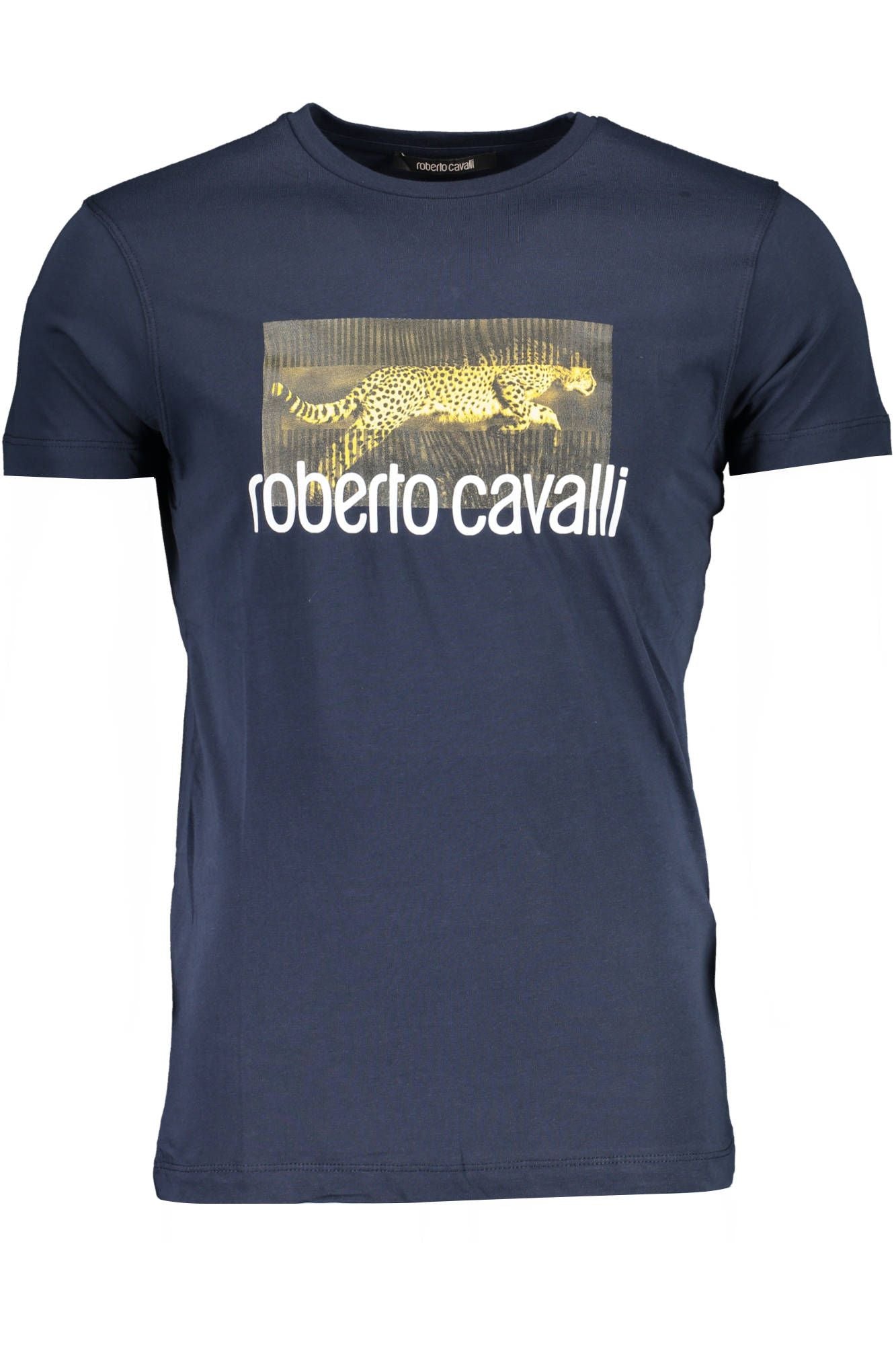 Blue Cotton Men T-Shirt