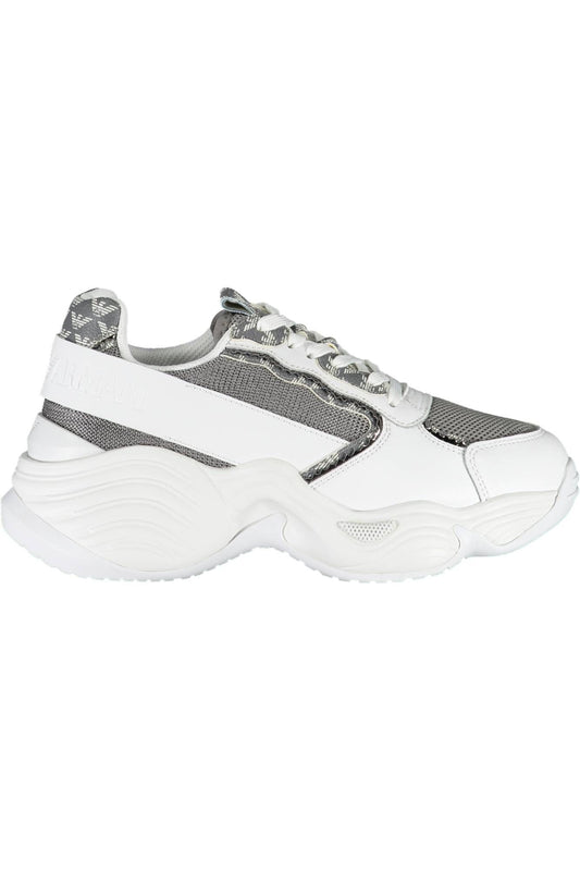 White Polyester Women Sneaker