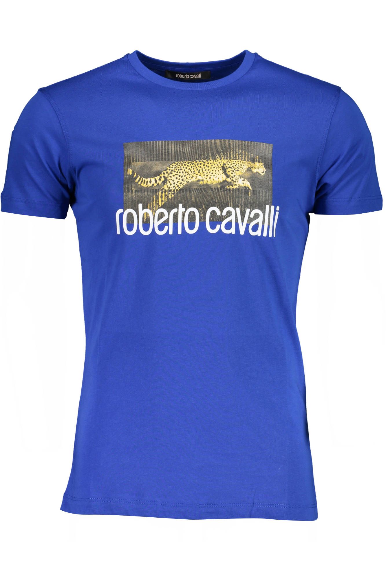 Blue Cotton Men T-Shirt
