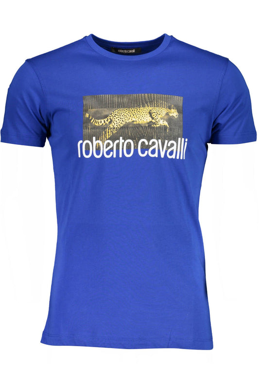 Blue Cotton Men T-Shirt