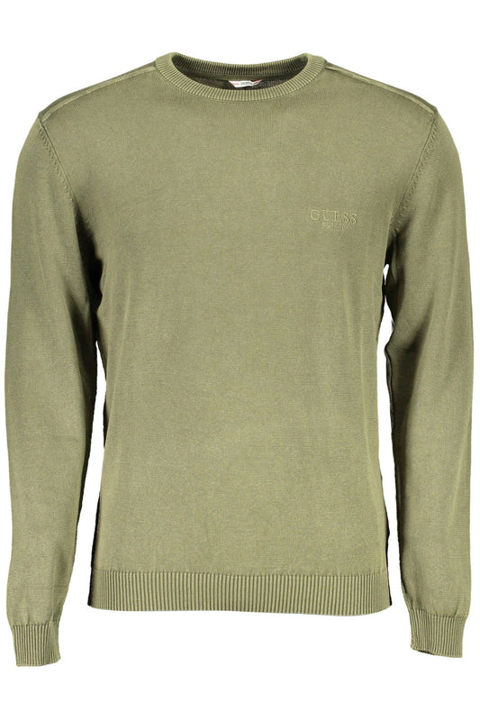 Green Cotton Men Sweater